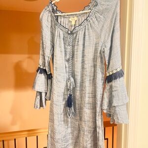 Blue Ruffled Women's Dress